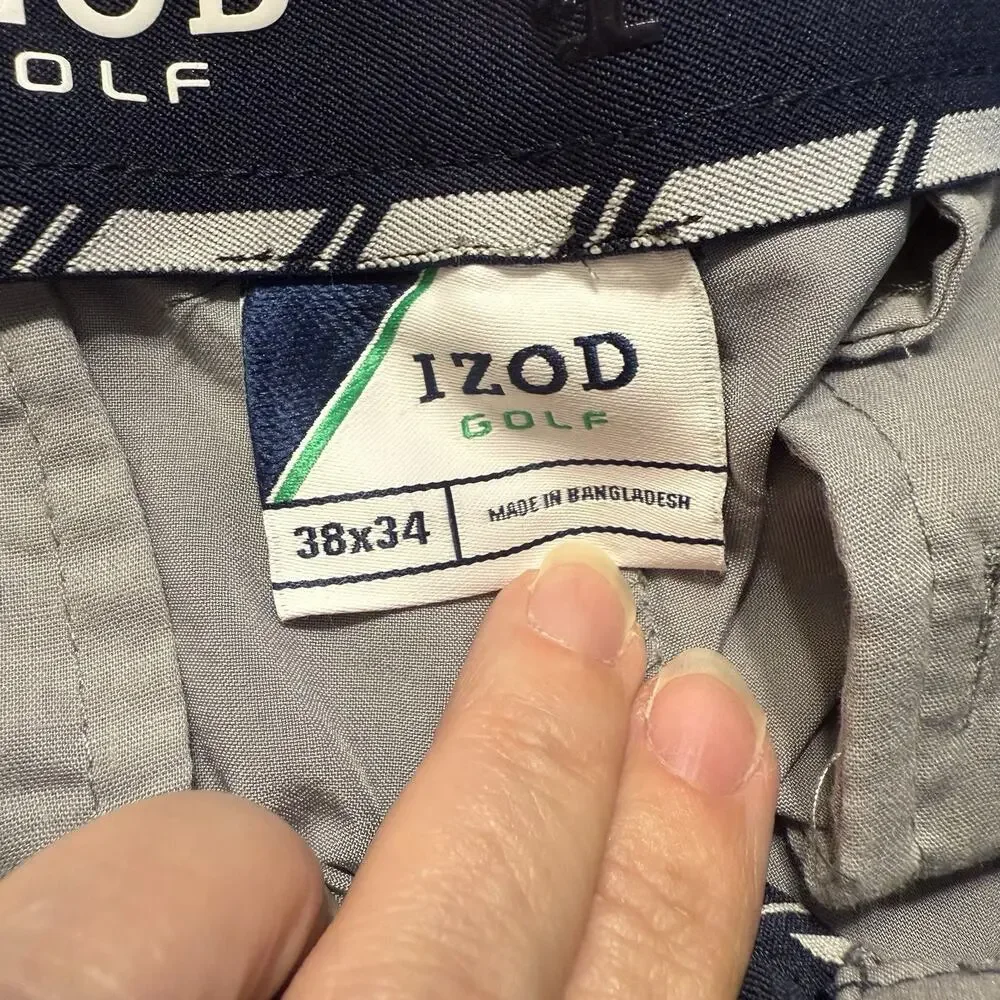 Izod Golf Chino Pants Mens 38x34‎ Gray Performance Stretch Office Casual Staple